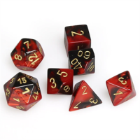 Chessex Gemini Mini-Polyhedral Black-Red/gold 7-Die Set