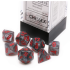 Chessex Velvet Mini-Polyhedral Black/red 7-Die Set