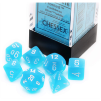Chessex Frosted Mini-Polyhedral Caribbean Blue/white 7-Die Set