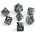 Chessex Gemini Polyhedral 7-Die Set - Black-Grey w/green