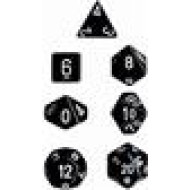 Chessex Opaque Polyhedral 7-Die Sets - Black w/white