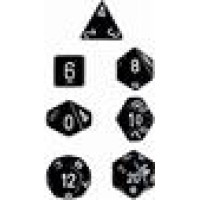 Chessex Opaque Polyhedral 7-Die Sets - Black w/white