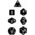 Chessex Opaque Polyhedral 7-Die Sets - Black w/white