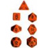 Chessex Opaque Polyhedral 7-Die Sets - Orange w/black