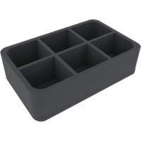 60 mm Half-Size foam tray with 6 compartments