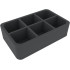 75 mm Half-Size foam tray with 6 compartments