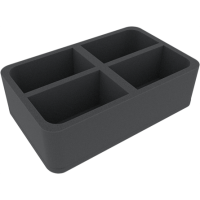 80 mm Half-size foam tray with 4 compartments