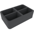 80 mm Half-size foam tray with 4 compartments