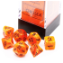 Chessex Vortex Mini-Polyhedral Orange/black 7-Die Set