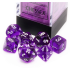Chessex Translucent Mini-Polyhedral Purple/white 7-Die Set
