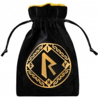 Runic Black And golden Velour Dice Bag