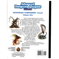 Advanced Dungeons And Dragons RPG 2nd Ed: Monstrous Compendium Annual Volume One