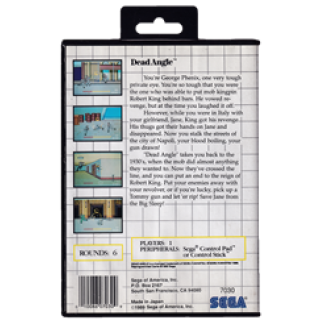 Jeu Vidéo Dead Angle Pour Sega Master System - État Correct, Origine Japon