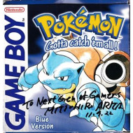 Pokemon Blue signert for Nintendo Gameboy